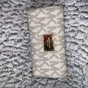 Michael Kors vanilla logo trifold wallet